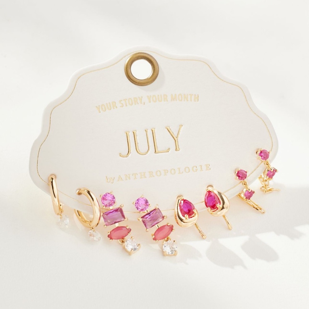 Anthropologi birthstone earrings set of 4
July